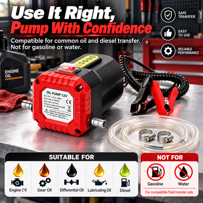 🔧 12V 80W Electric Oil Extractor Pump – Fast, Cleaner Oil Changes🔥