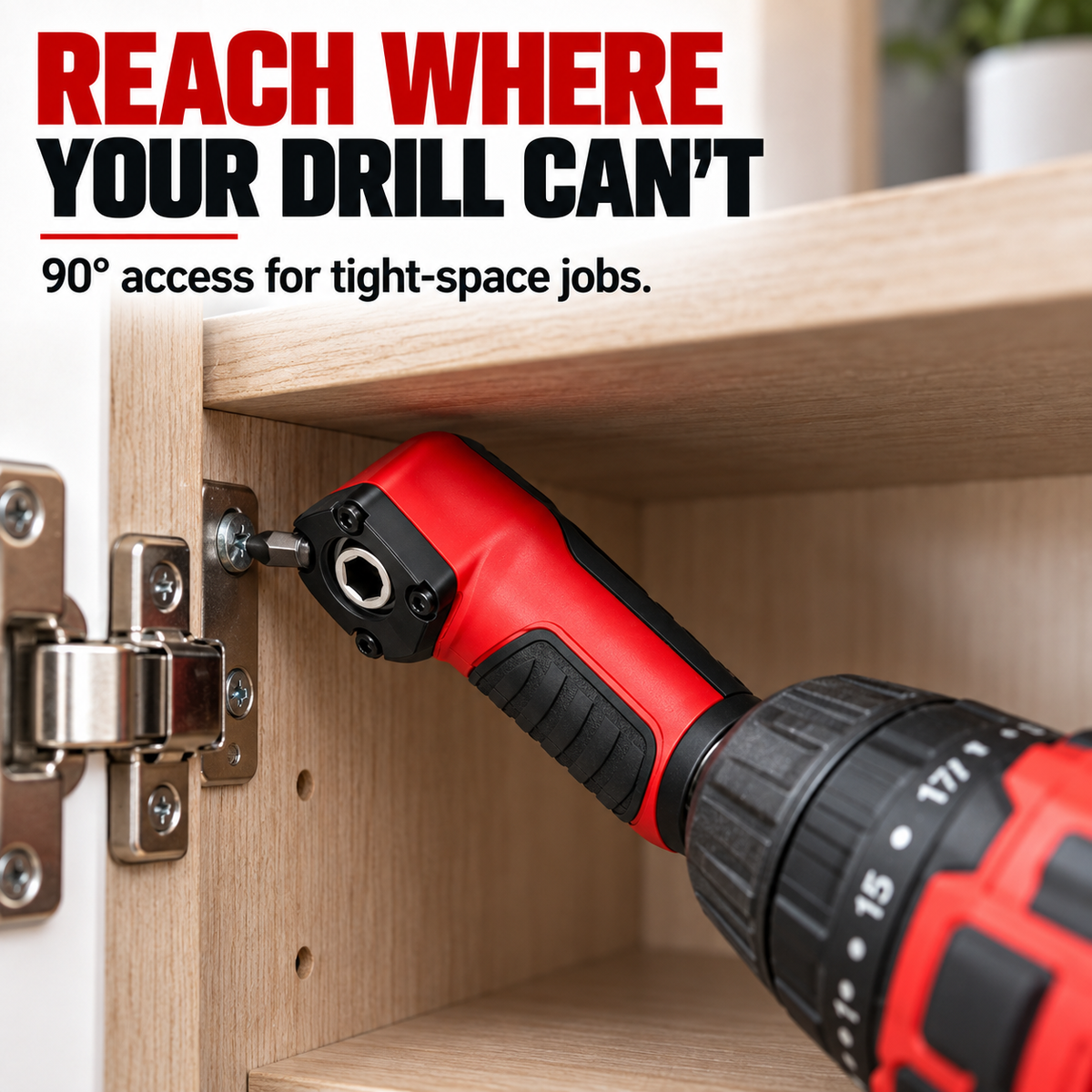 90° Right Angle Drill Adapter – Reach Screws in Tight Spaces