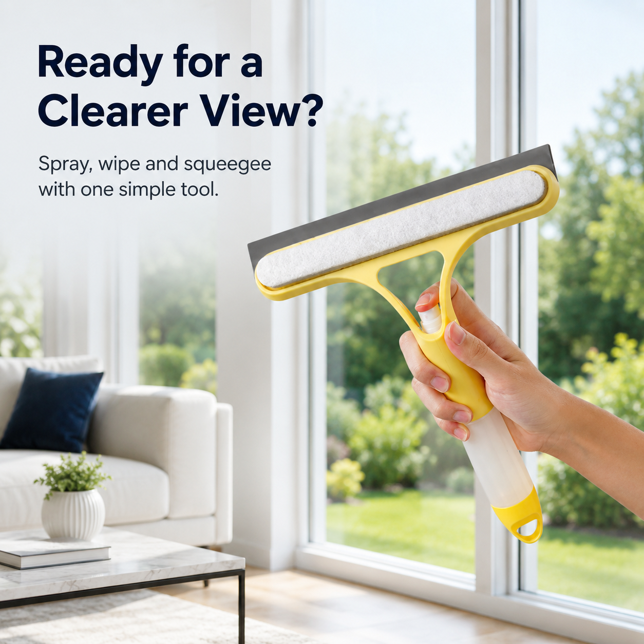 💧3-in-1 Spray Window Cleaning Squeegee