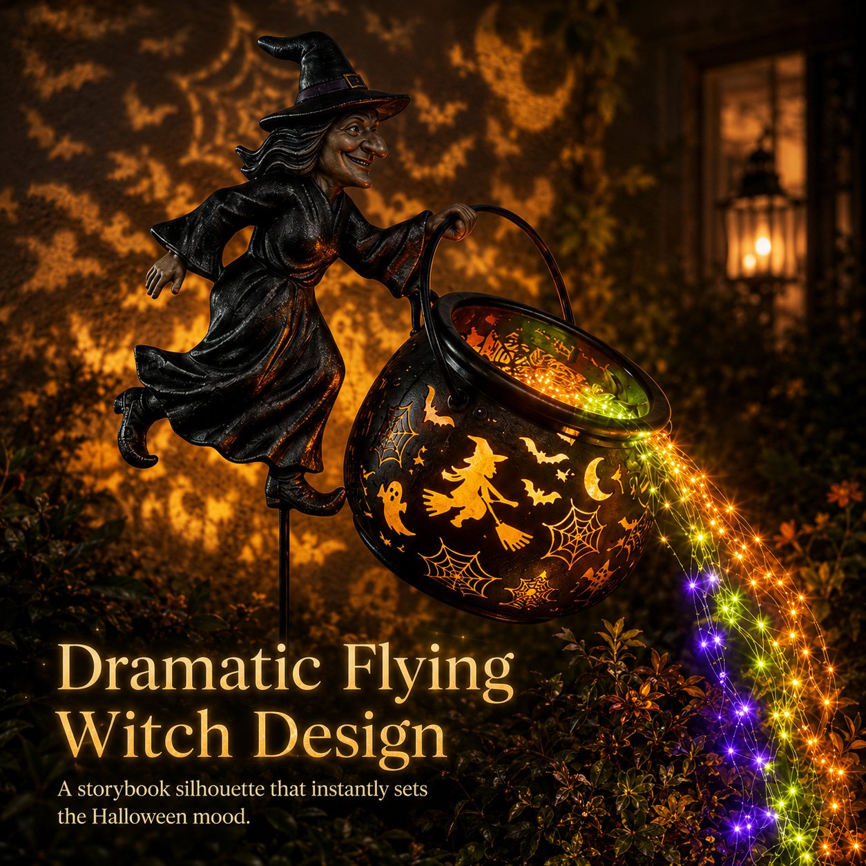 🔥Last Day 49% OFF 🧙‍♀️Halloween Witch Cauldron Garden Light