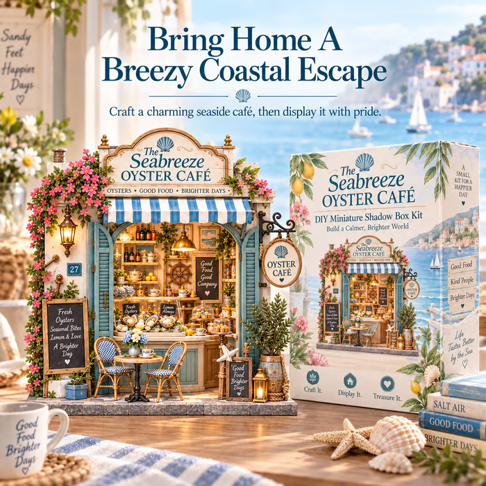 🌊🦪 The Seabreeze Oyster Café™-DIY 3D Miniature Coastal Café Kit