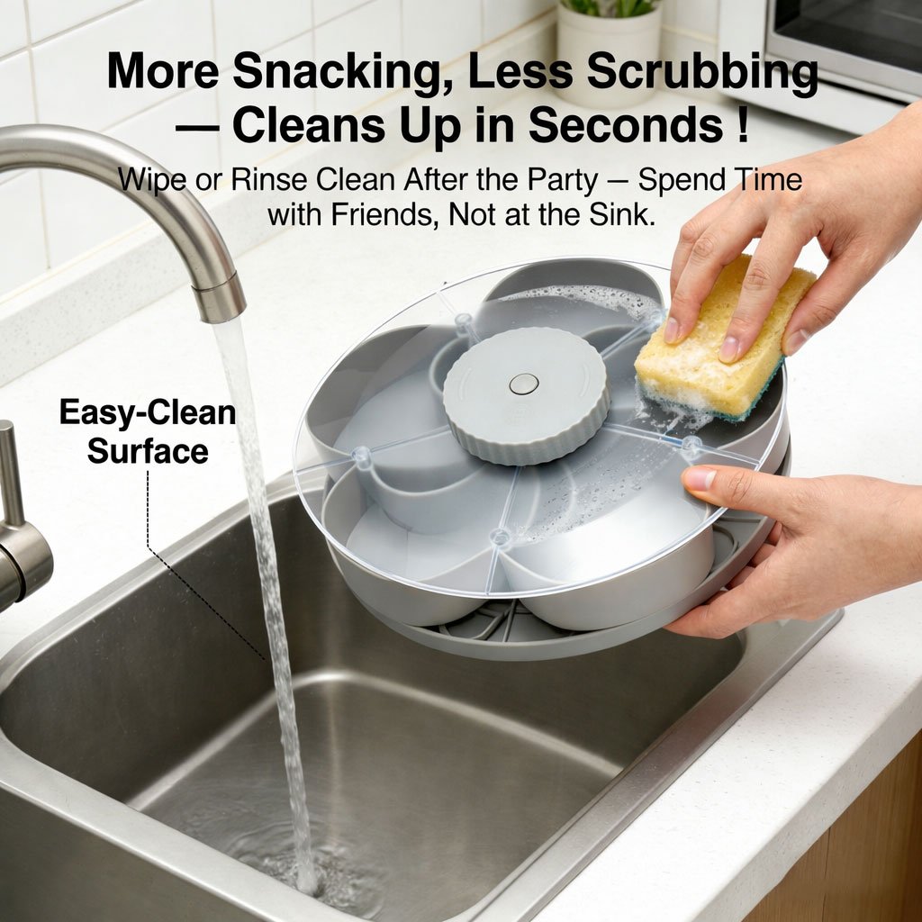 🎁Buy 2 Get Free Shipping！🍽️ Rotating 5-Compartment Snack Tray