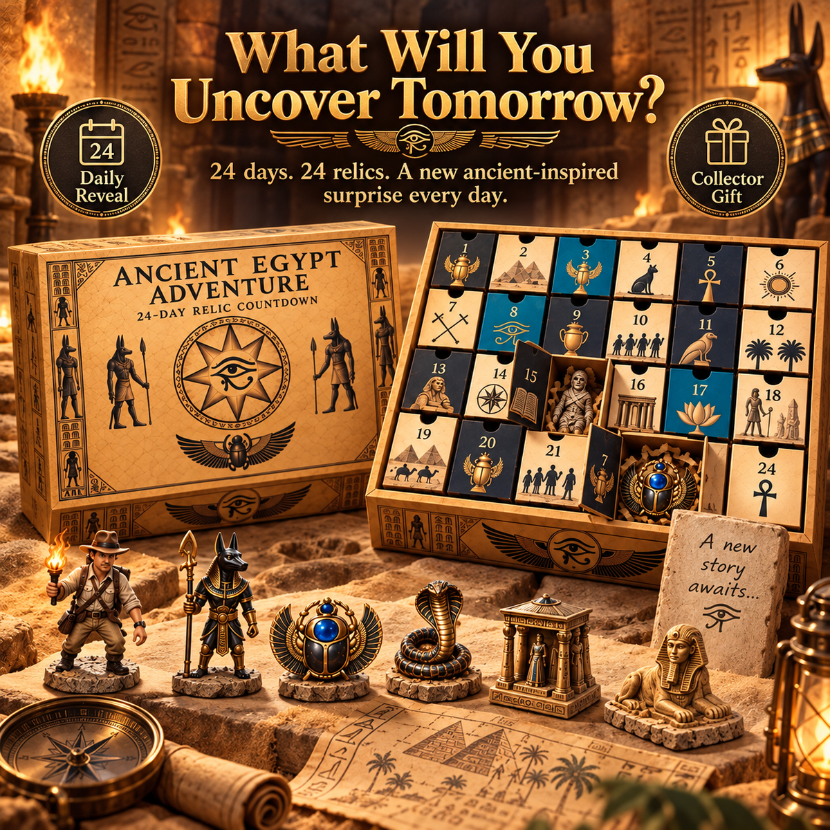 🏺 24-Day Ancient Egypt Relic Countdown Calendar – Collector Editions