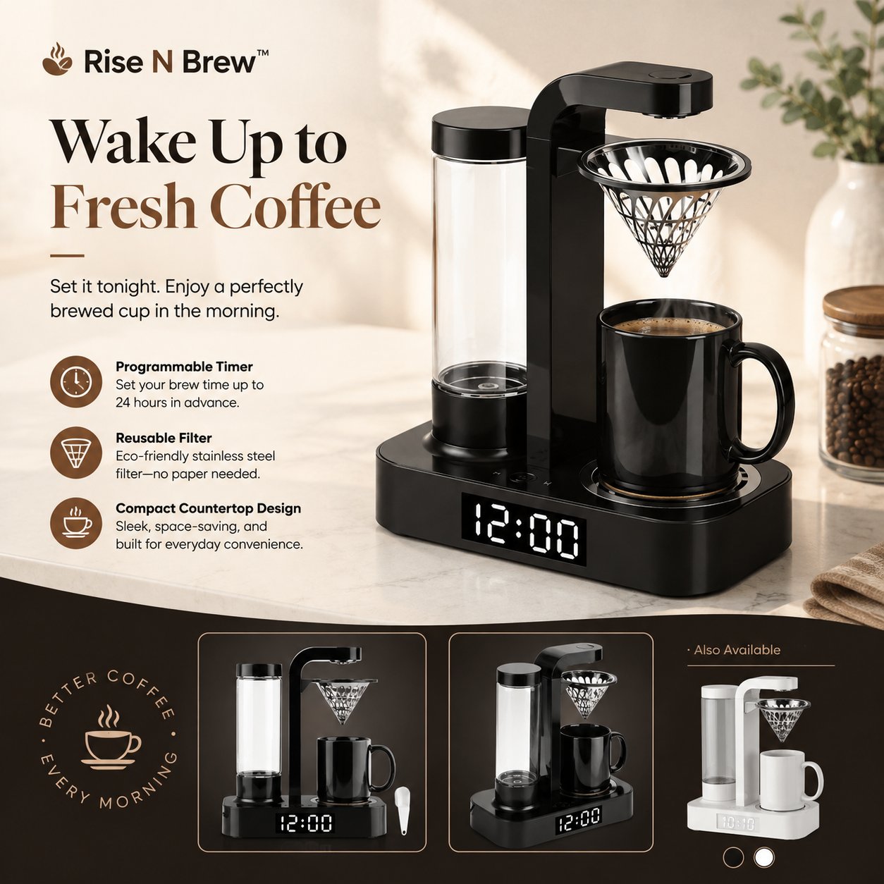 ☕Programmable Mini Coffee Maker