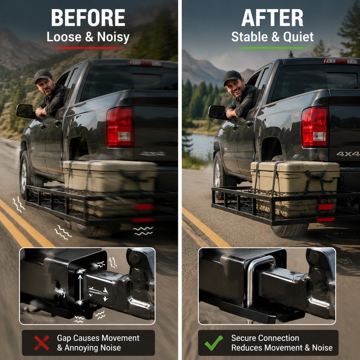 Heavy-Duty Trailer Hitch Anti-Rattle Stabilizer