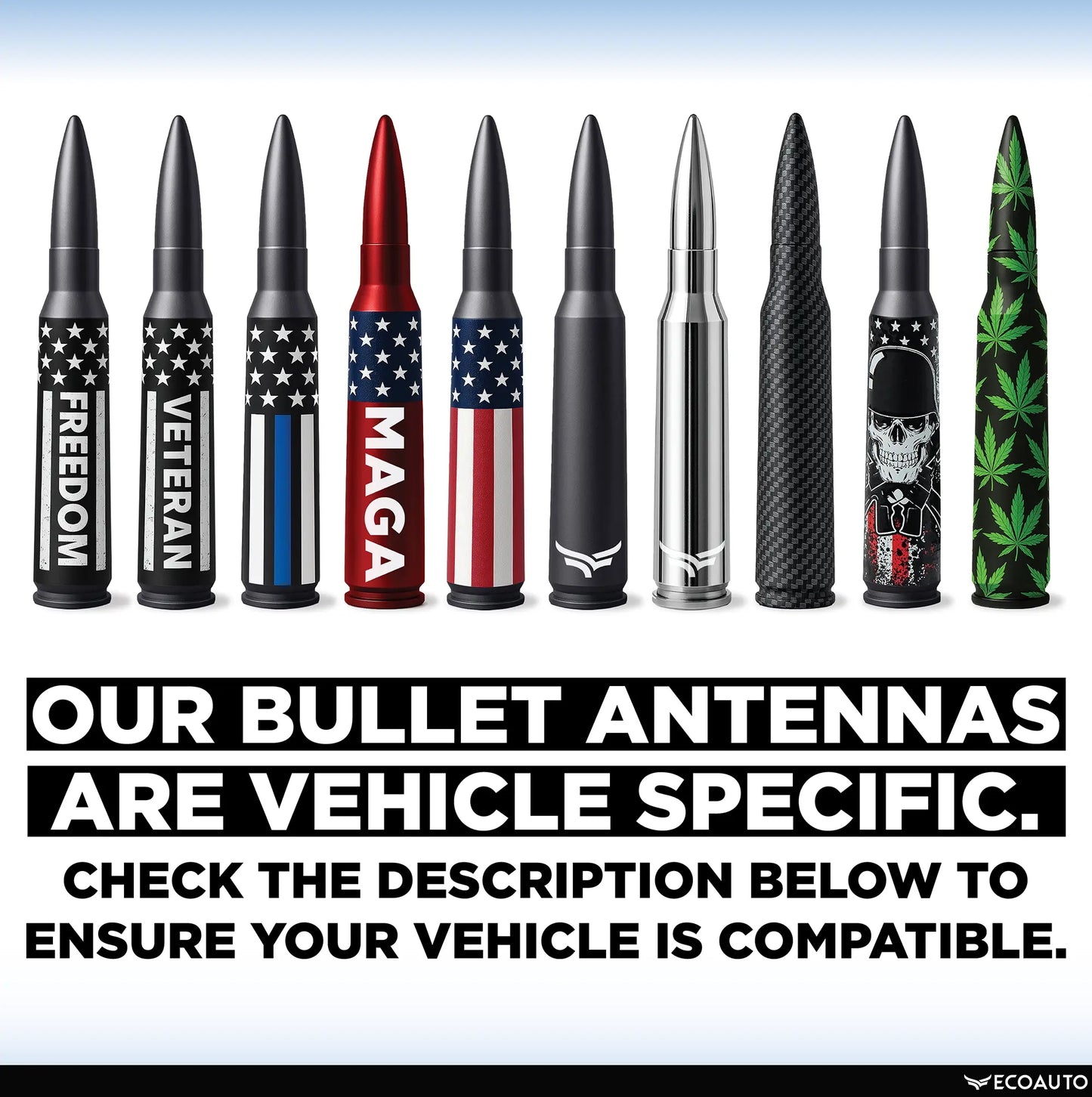 ✨EcoAuto 50 Cal Badass Bullet Antenna