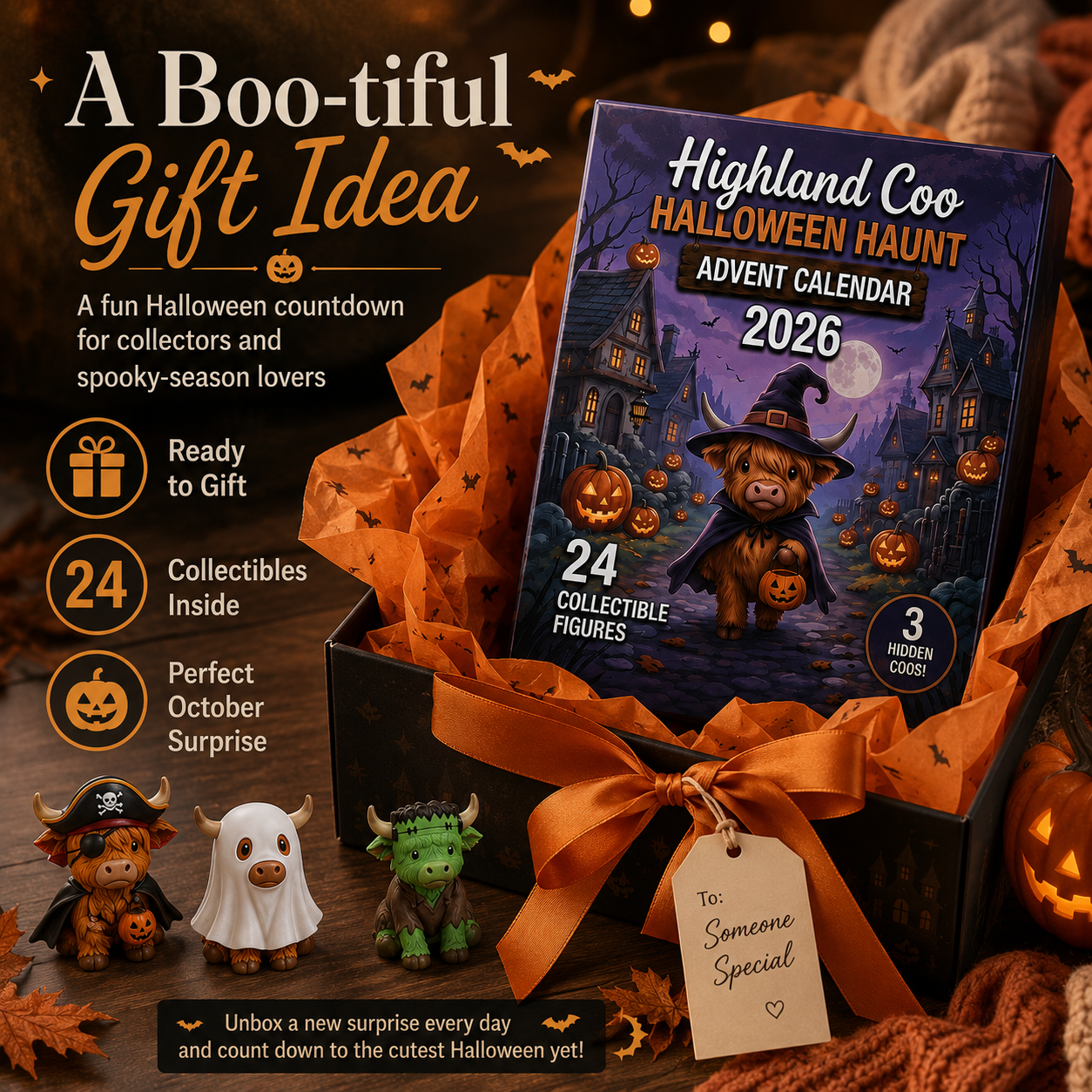 2026 Highland Coo Halloween Advent Calendar – 24 Collectible Figures