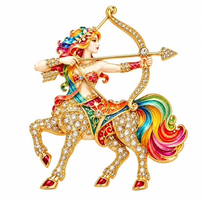 ♈ Luxury Zodiac Enamel Brooch – Colorful Astrology Lapel Pin for Blazers, Coats & Gifts