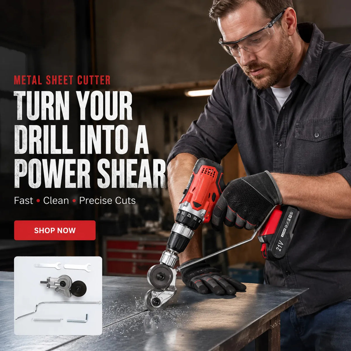 🔩 Metal Sheet Cutter Drill Attachment — Fast, Clean & Effortless