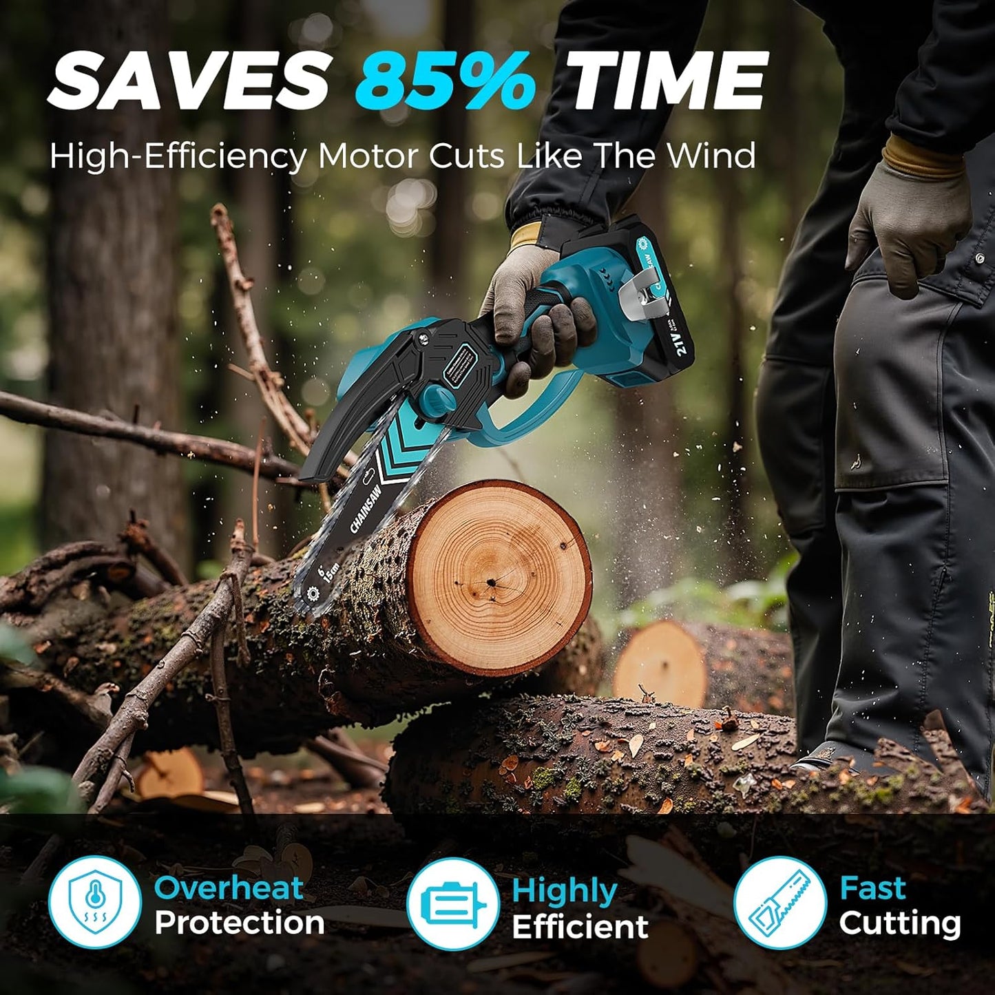 ⚡ 6-Inch Cordless Mini Chainsaw – Cut Faster, Work Easier