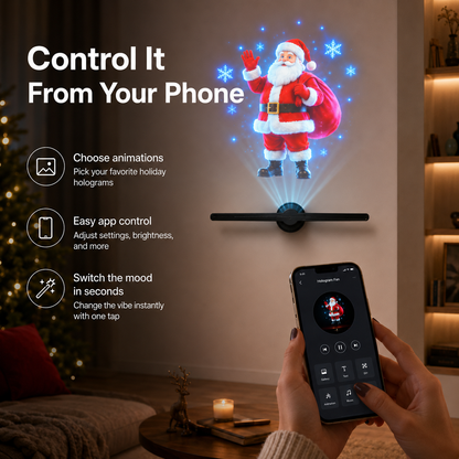 🎄 3D Hologram Fan Projector – Bring Christmas Magic to Life