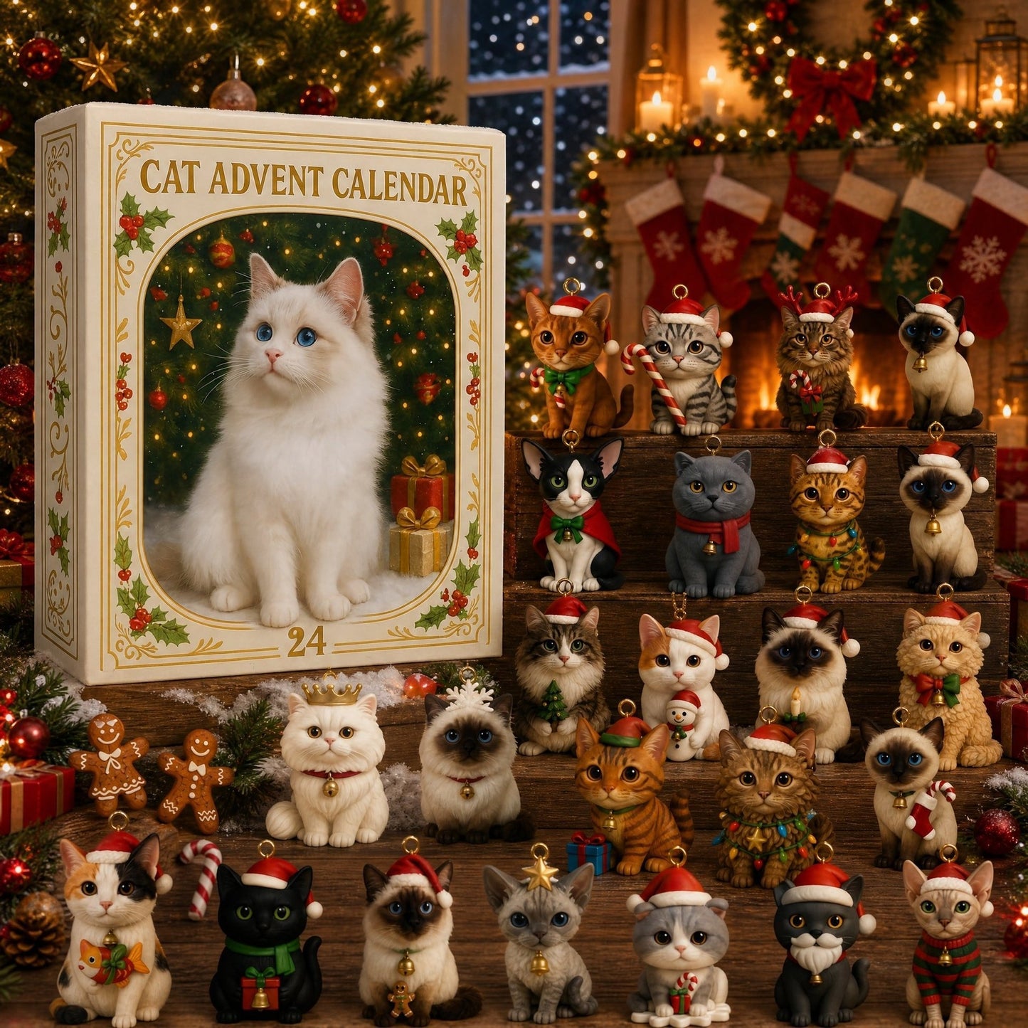 🐱Cat Lovers Advent Calendar 2026 - 24 Festive Cat Figurines