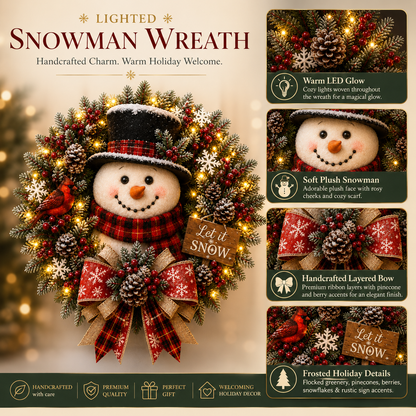 🔥Hot Sale 49% OFF-⛄ Snowman Glow Christmas Wreath