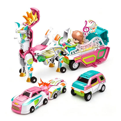 🚗2-in-1 Transforming Dragon Car Toy – Two Racing Cars Combine into a Mechanical Dragon