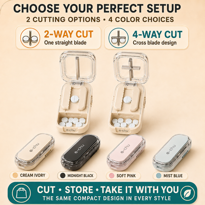 💊 2-in-1 Adjustable Multi-Pill Cutter & Storage Case – 2-Way or 4-Way