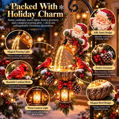 🎄 Santa’s Magical Light Pour – Solar Christmas Garden Hanging Light