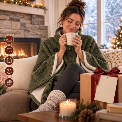 🛋️ The Blanket You Don’t Have to Keep Fixing – Heated Wearable Wrap