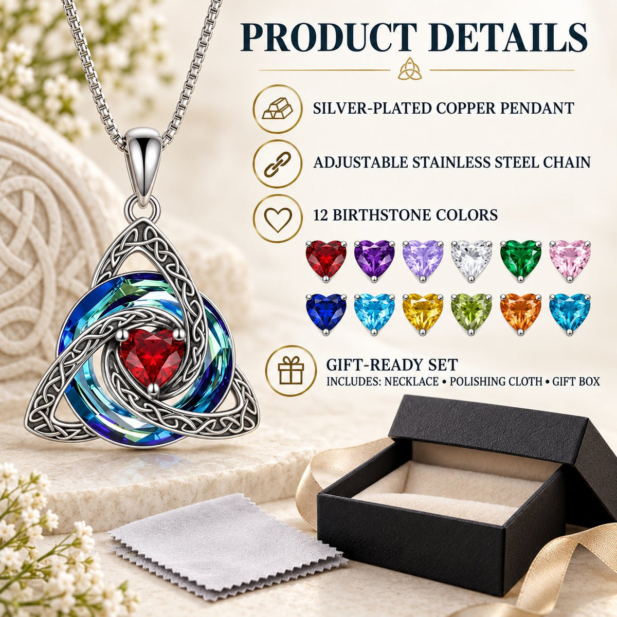 Celtic Birthstone Shield: Wear Your Protection & Story ✨