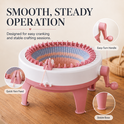 🧶 Hand-Crank Circular Knitting Machine – 40/48-Needle DIY Loom for Hats & Scarves