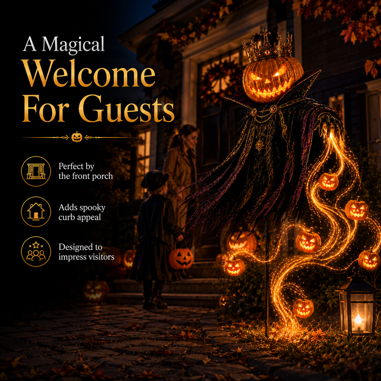 🎃 Solar Pumpkin King Garden Stake – Fiber Optic Halloween Yard Light