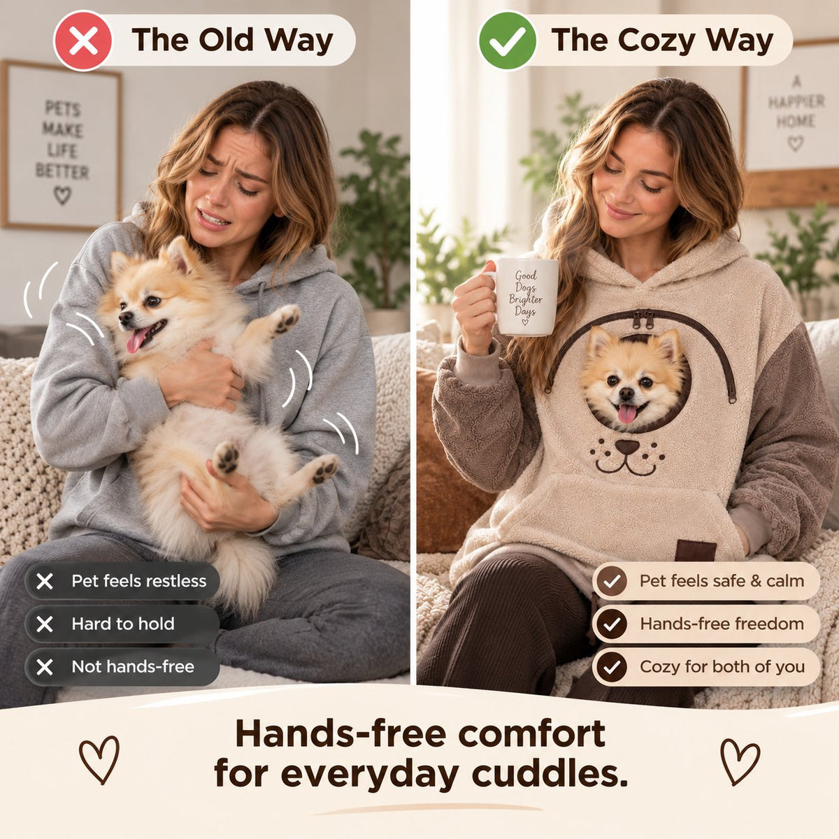 🐾 Cozy Pet Carrier Hoodie — Built-In Pouch for Cats & Small Dogs