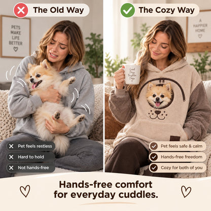 🐾 Cozy Pet Carrier Hoodie — Built-In Pouch for Cats & Small Dogs