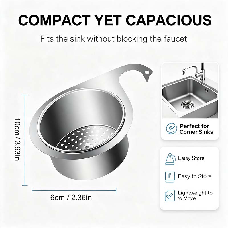 🦢💧Stainless Steel Swan Sink Strainer Basket