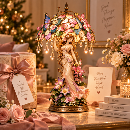 🦋 Butterfly Blossom Fairy Accent Lamp – Warm Floral Glow