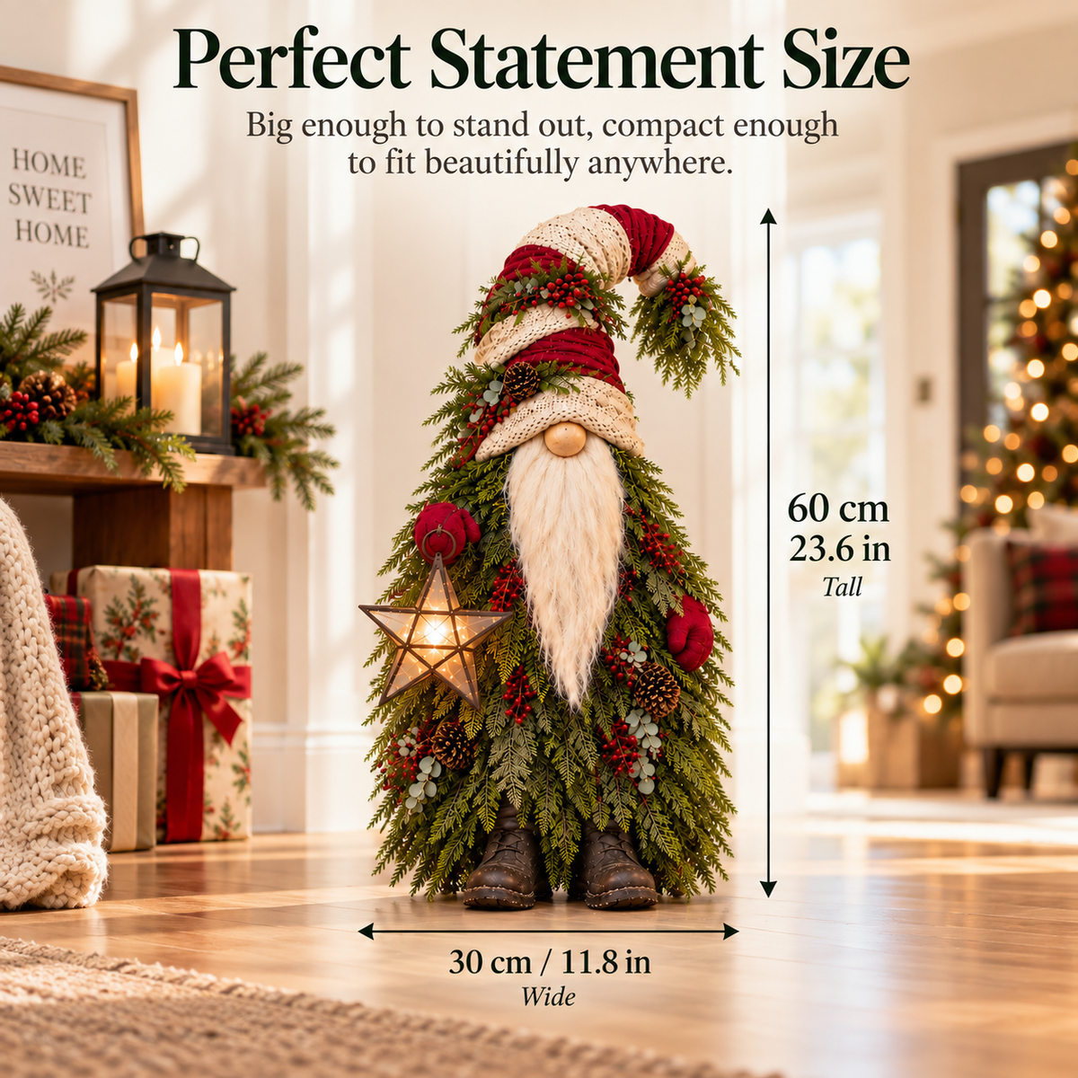 Evergreen Star Gnome™ Lighted Christmas Woodland Decor