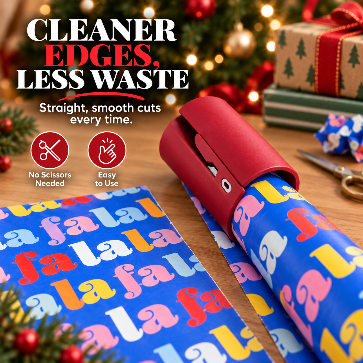 🎁 One-Slide Gift Wrap Cutter – Clean, Straight Wrapping Paper Cuts Without Scissors