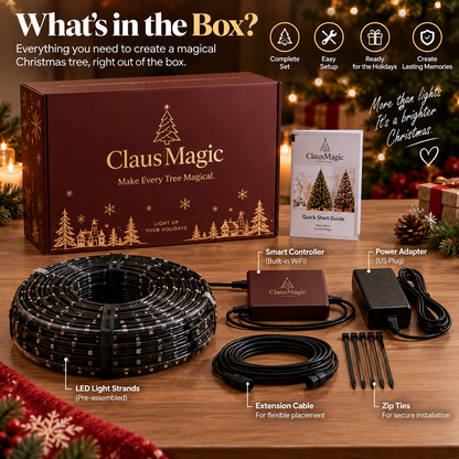 🎄 Smart Wrap-Around Christmas Tree Lights – 12+ App-Controlled Festive Designs