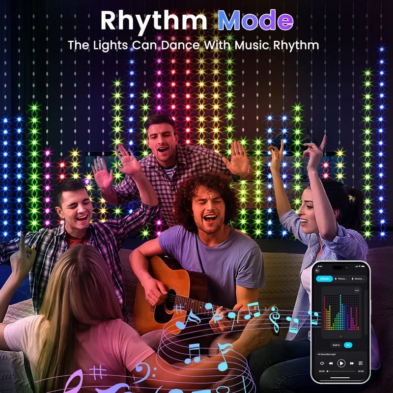 🌈📱Turn Your Balcony Into A Giant LED Light Show! 🎄 Smart Animated Mesh Screen 🎆