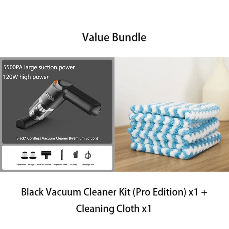 High-Power Cordless Vacuum Cleaner Kit for Car