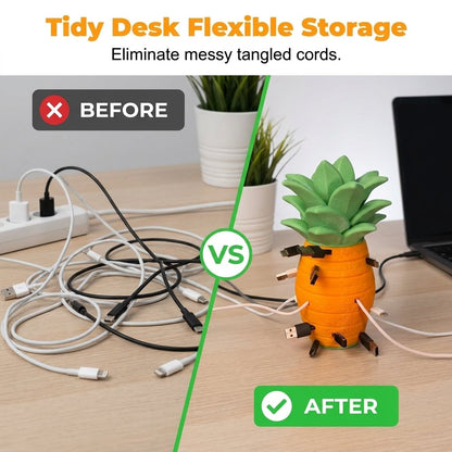 🍍 Pineapple Cable Organizer – Stackable Cord Winder for Desk