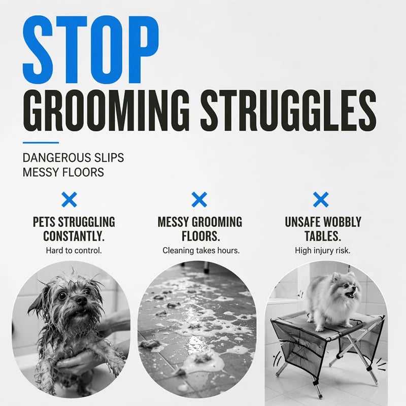 🐾2-in-1 Foldable Pet Grooming Bed