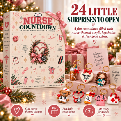 🎄 24-Day Nurse Appreciation Advent Calendar – 24 Nurse-Themed Keychains