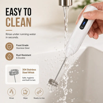 3-Speed Rechargeable Milk Frother for Café-Style Drinks