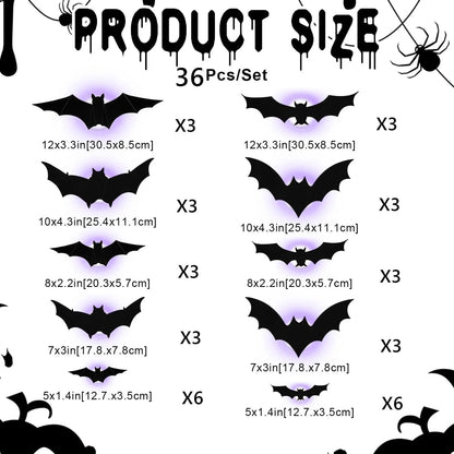 🦇3D LED Halloween Bat Lights – Purple & Orange Glow Wall Decor
