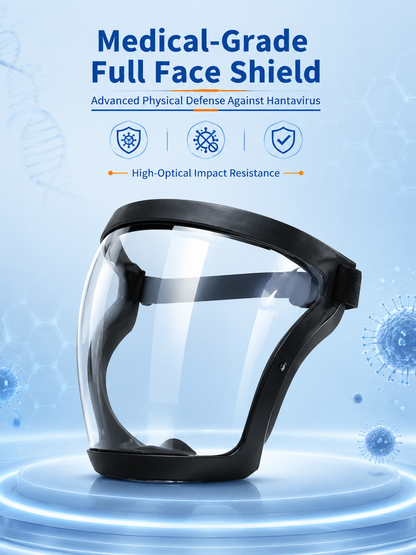 Full-Face Clear Protective Shield – Wide-View Adjustable Face Barrier