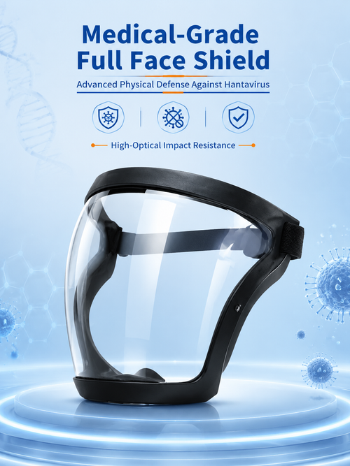 Full-Face Clear Protective Shield – Wide-View Adjustable Face Barrier
