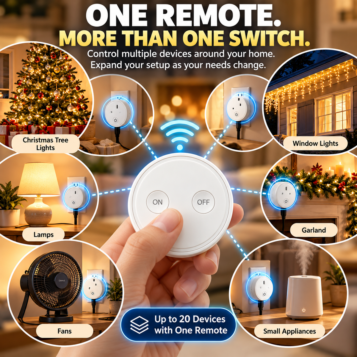 One wireless remote controlling multiple home devices