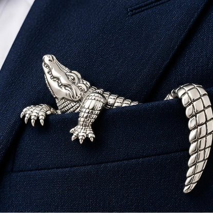🐊✨ Luxury Sculpted Animal Brooch – Premium Statement Piece for Suits & Blazers
