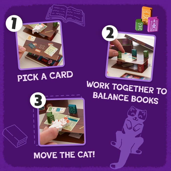 📚️Bookshelf Balance Game – Cooperative Stacking Game for Family & Friends