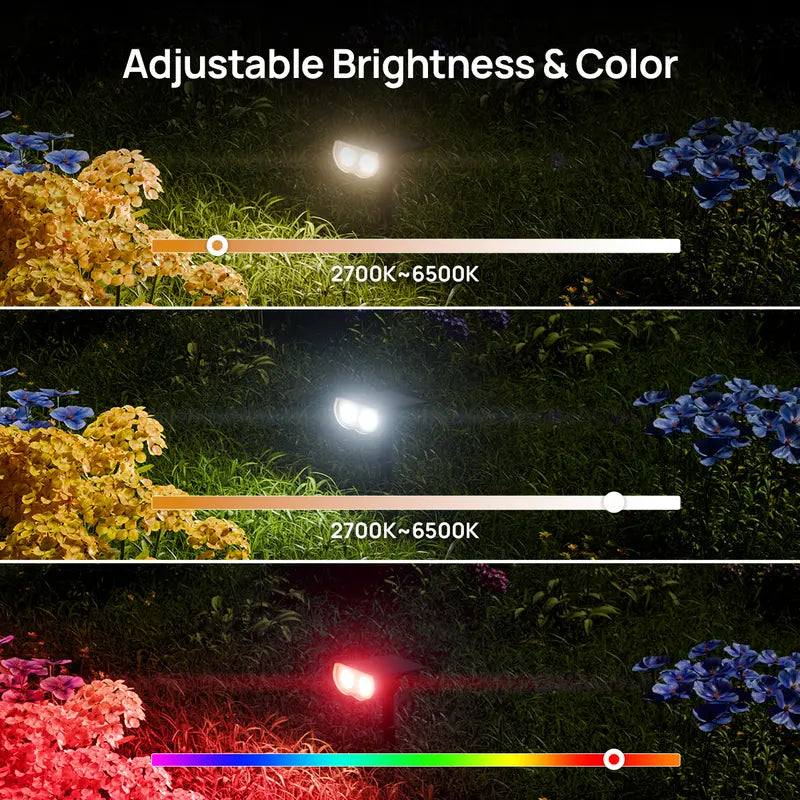 💡🌈Smart Solar Color-Changing Landscape Spotlights – 2 Pack