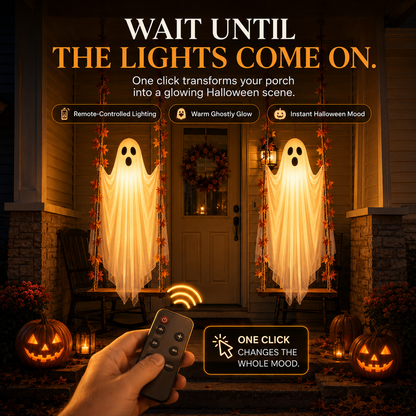 👻 Light-Up Swinging Ghost Halloween Decoration