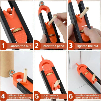 🛠️🔧Precision Contour Gauge with Lock – Adjustable Profile Copy Tool for Woodworking & Flooring