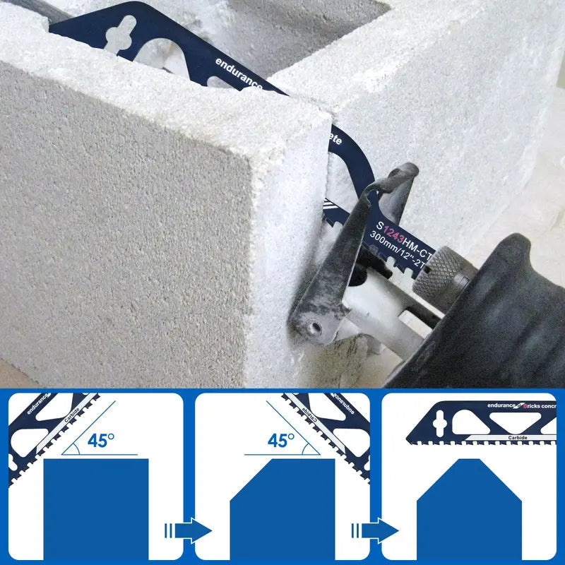 🧱🪚 12" Carbide Masonry Reciprocating Saw Blade – 2 TPI Heavy-Duty Brick & Block Cutting Blade 🔧