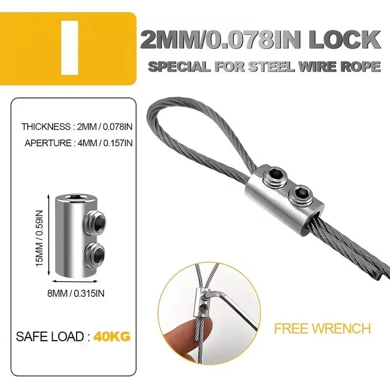 10Pcs Stainless Steel Wire Rope Clamps