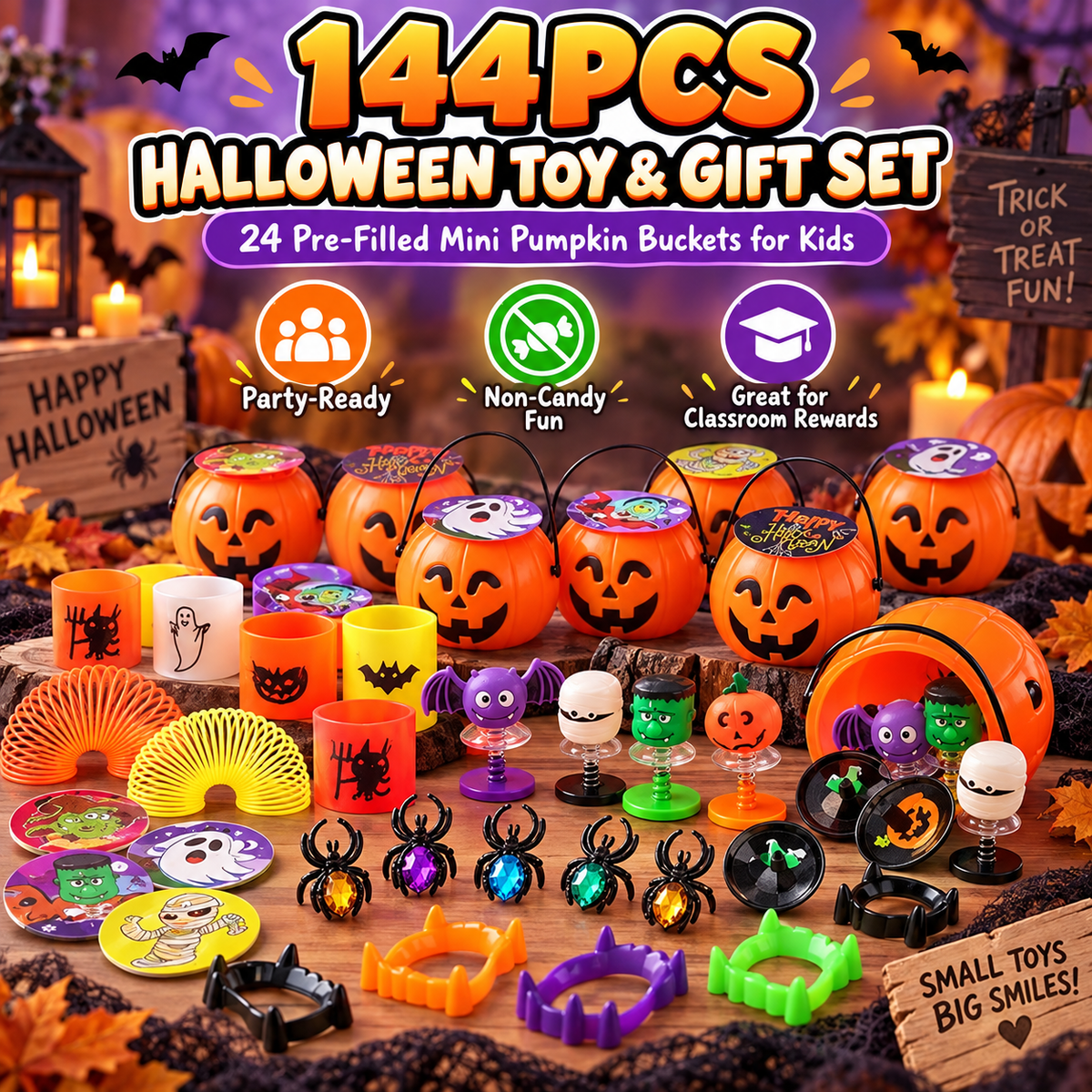 🎃144PCS Halloween Toy and Gift Set for Kids