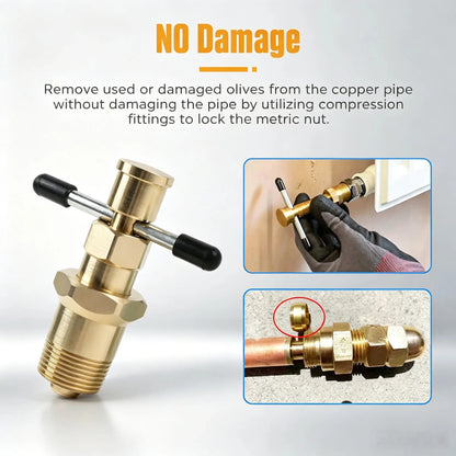 RDS SCM Compression Sleeve Puller Tool for 1/2" & 3/4" Brass Pipes, Rust-Resistant Ferrule Remover